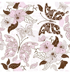 Seamless floral pattern vector image