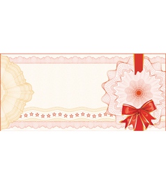 Guilloche Background for Gift Certificate with Red vector image