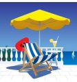 Terrace with a sea-view vector image