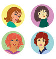 Set of fashion faces Set of fashion faces vector image