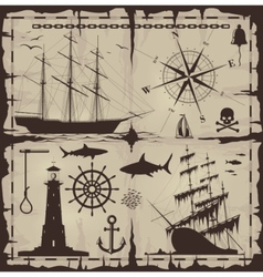 Nautical design elements vector image