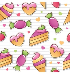 Seamless pattern with sweets vector image