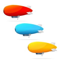 Set of dirigible balloon and text vector image