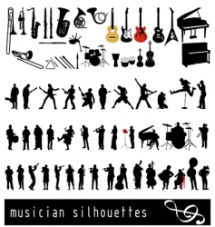 Musician silhouettes vector image