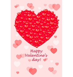 Happy Valentines Day - card with hearts vector image