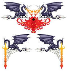 Fantasy floral borders vector image