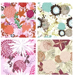 Floral backgrounds set vector image