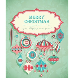 Retro christmas postcard vector image