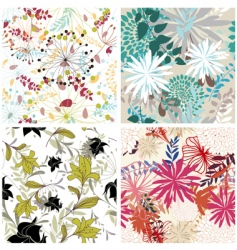 Floral backgrounds set vector image