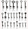 Antique key collection vector image
