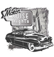 Mafia classic car grunge vector image