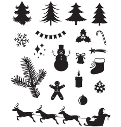 Christmas silhouettes vector image