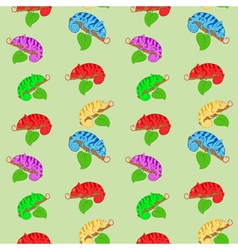 Color chameleons seamless pattern vector image