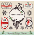 Vintage christmas elements set vector image