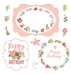 Holiday collection cute frames vector image