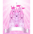 Pink Castle place card vector image