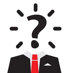 Unknown Man with Question Mark Instead of Head vector image