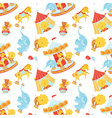 Circus pattern with animals vector image