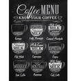 Coffee Menu cup chalk vector image