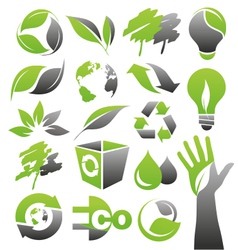 Ecology green icons vector image