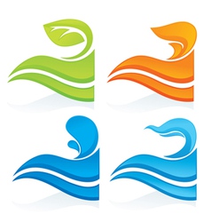Flora flame water and air vector image