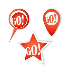 Go Bubbles Stickers set vector image