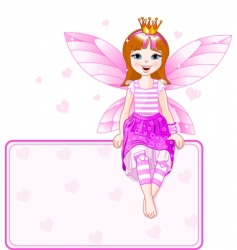 Little pink fairy place card vector image
