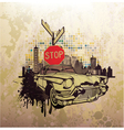 Old car with grunge background vector image