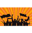 Crowd fans silhouettes vector image