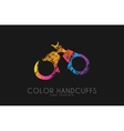 Handcuffs logo design Color handcuffs design Handcuffs logo design Color handcuffs design vector image