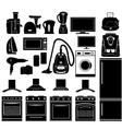 Set of black icons of household appliances vector image