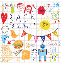 Back to school pattern vector image