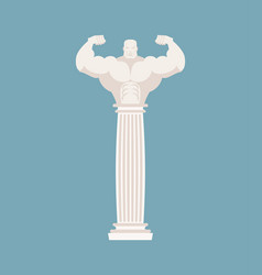 Greek column athlete strong architectural element Greek column athlete strong architectural element vector image