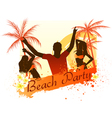 Beach party background with people vector image