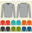 Set of colored long sleeve shirts templates for vector image