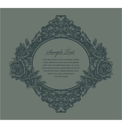 Vintage floral frame with roses vector image
