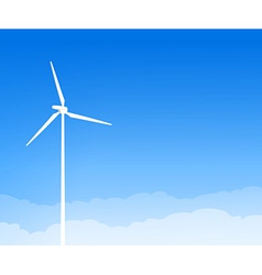Eco Wind Turbine and Blue Sky vector image