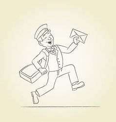 Postman sketch vector image