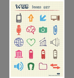Internet and media icons set Internet and media icons set vector image