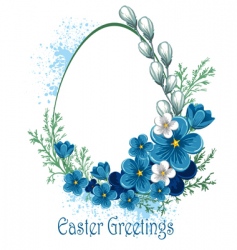 Easter banner with spring flowers vector image