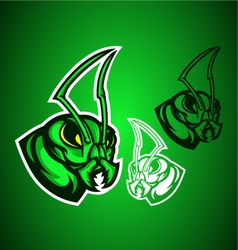 Grasshopper green logo vector image