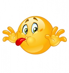 Tongue out emoticon vector image
