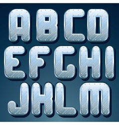 Metallic Font Set of Shiny Silver Letters vector image