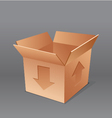 Open empty cardboard box isolated vector image