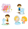 Kids and bathroom accessories vector image