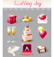 Wedding icons new vector image