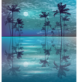 Palm trees in moonlight vector image