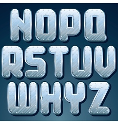 Metallic Font Set of Shiny Silver Letters vector image
