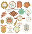 Collection of vintage labels and stamps vector image