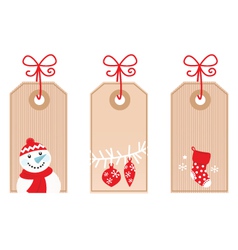 Retro christmas gift tags vector image